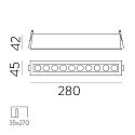ACB recessed luminaire INVISIBLE 3980/280 IP20, black 24W 1790lm 3000K 36� 36�