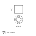 ACB ceiling luminaire VANDUO 3467/8 GU10 IP65, nickel matt