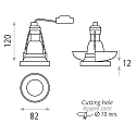 ACB Recessed luminaire EINAR 3558/8 with collar cover, GU10 max. 10W (LED), black matt