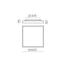 ACB ceiling luminaire OPORTO 3973/60 with diffuser IP20, black