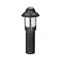Pedestal luminaire Country style Night watchman Type No. 0531, IP44, 50cm, E27 QA55 max. 57W, cast alu, opal glass, black