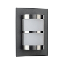 Outdoor Wall luminaire Type No. 6224, IP44, half round, 20 x 26cm, E27 QA55 max. 57W, stainless steel / anthracite / opal