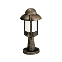 Pedestal luminaire Country style Night watcher Type No. 0530, IP44, 40cm, E27 QA55 max. 57W, cast alu, glass, brown brass