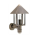 Outdoor Wall luminaire Country style Conical roof modern Type No. 1824 with motion sensor, cast alu, glass, brown brass