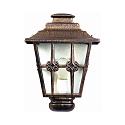 Outdoor Wall luminaire Country style Cross brace Type No. 3227, half shape, IP23, E27, cast alu, glass clear, brown brass