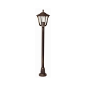 Path light Country style modern Type No. 4129, IP44, 135.5cm, E27 QA55 max. 57W, cast alu, acrylic glass, brown brass matt