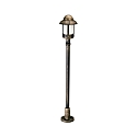 Path light Country style Night watchman Type No. 4141, IP44, height 120cm, E27 QA55 max. 57W, cast alu, brown brass