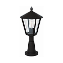 Pedestal luminaire Country style modern Type No. 0529, IP44, 56.5cm, E27 QA55 max. 57W, cast alu / acrylic glass, black matt
