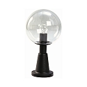 Pedestal luminaire Type No. 0538, with glass ball � 25cm, E27, black matt / crystal glass
