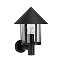 Outdoor Wall luminaire Type No. 1824, with wall bracket, IP44, E27 QA55 max. 57W, cast alu / acrylic glass clear, black matt