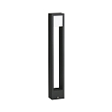 LED Bollard light Type No. 2252, long light distributor, IP54, height 90cm, 10W 3000K 480lm, cast alu, dimmable, black matt