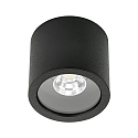 LED Outdoor Ceiling Spot Type No. 2319, IP44, � 11cm, 8W 3000K 800lm 30�, swiveling 30�, black matt