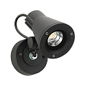 LED Outdoor Wall Spot Type No. 2353, IP54, 230V AC/DC, 8W 3000K 800lm 30�, rotatable and pivotable, cable, black matt