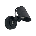 Outdoor Wall Spot Type No. 2391, IP54, GU10 PAR16 max. 50W, rotatable and pivotable, dimmable, black matt