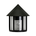 Outdoor Wall luminaire Country style Conical roof modern Type No. 3222, half shape, IP44, E27, cast alu / clear, black matt