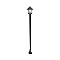 Mast light Country style Conical roof modern 1 flame Type No. 4127, 183cm, IP44, E27 QA55, cast alu / acrylic clear, black