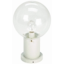Pedestal luminaire Type No. 0503 with glass ball � 25cm, E27, white / clear glass