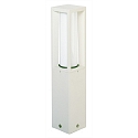 Pedestal luminaire Type No. 0508, IP44, height 50cm, E27 max. 20W (LED), cast alu / opal glass, white
