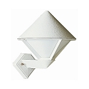 Outdoor Wall luminaire Type No. 0616, IP44, IP44, E27 QA55 max. 57W, cast alu / opal glass, white