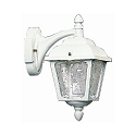 Outdoor Wall luminaire Country style double dome square, Type No. 1813, hanging on wall bracket, IP44, E27, cast alu, white