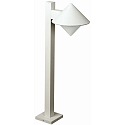 Path light Type No. 2026, height 90cm, IP44, E27 QA55 max. 57W, cast alu / opal glass, white