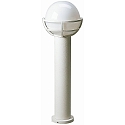 Bollard light Type No. 2030, with ball shade � 23cm, IP44, height 80cm, E27 QA55 max. 57W, cast alu / opal glass, white