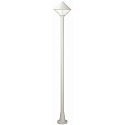 Mast light 1 flame Type No. 2032, height 180cm, IP44, E27 QA55 max. 57W, cast alu / opal glass, white