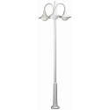 Mast light 3 flames Type No. 2073, height 220, 3x E27 QA55 max. 57W, cast alu / opal glass, white