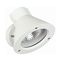 Outdoor Wall spot Type No. 2155, IP54, E27 PAR30 max. 75W, rotatable and swivleing, cast alu / safety glass, white