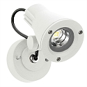 LED Outdoor Wall spot Type No. 2353, IP54, 230V AC/DC, 8W 3000K 800lm 30�, rotatable and swivleing, cable, white matt