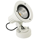LED Outdoor Wall spot Type No. 2355, IP54, 16W 3000K 2240lm 30�, rotatable, swiveling, dimmable, cast alu / glass, white matt