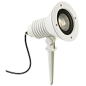 LED Ground spike spot Type No. 2383, IP54, 29W 3000K 4480lm 30�, rotatable, swiveling, dimmable, cast alu / glass, white matt