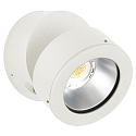 LED Outdoor Wall spot Type No. 2389, IP54, 12W 3000K 1200lm 30�, rotatable, swiveling, dimmable, cast alu / glass, white matt