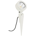 LED Ground spike spot Type No. 2390, IP54, 12W 3000K 1200lm 30�, rotatable, swiveling, dimmable, cast alu / glass, white matt