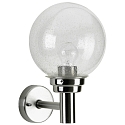 Outdoor Wall luminaire with ball shade � 20cm, IP44, E27 QA55 max. 57W, stainless steel polished, Type No. 0226 glass clear
