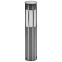 Pedestal luminaire Type No. 05059, IP44, height 50cm, E27 QA55 max. 57W, stainless steel / opal glass