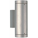Outdoor Wall spot Type No. 2198 - 2-sided, IP44, 2x GU10 PAR16 max. 50W, rigid, cast alu / borosilicate glass, silver matt