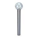 Bollard light Type No. 2261 with ball shade � 20cm, 90cm, IP44, E27 QA55 max. 57W, stainless steel polished / glass clear