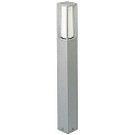 Bollard light Type No. 2266, IP44, height 90cm, E27 max. 20W (LED), cast alu / opal glass, silver matt