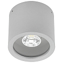 LED Outdoor Ceiling spot Type No. 2319, IP44, � 11cm, 8W 3000K 800lm 30�, swiveling 30�, silver matt