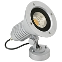 LED Outdoor Wall spot Type No. 2381, IP54, 29W 3000K 4480lm 30�, rotatable, swiveling, dimmable, cast alu, silver matt