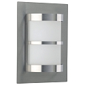 Outdoor Wall luminaire Type No. 6224, IP44, half round, 20 x 26cm, E27 QA55 max. 57W, stainless steel matt / opal