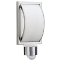 Outdoor Wall luminaire Type No. 6282, motion detector (Type No. 6283), flat/convex, IP44, E27 QA55 57W, stainless steel