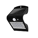 Blulaxa� LED Solar Outdoor wall luminaire with PIR sensor, IP65, 1.5W 3000K 220lm 120�, inkl. Accumulator, black