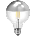  LED Filament Vintage lamp globe shape G125, E27, 7W, 645lm, WW, 180�, top mirrored silver 