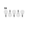 HWH LED globe lamp SMD MULTI G45 set of 5 E14 5W 470lm 2700K 200� CRI >80 