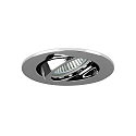 Recessed LV spot, IP20, 12V, GX5.3 max. 50W, round, swivelling, chrome