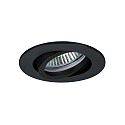 Recessed LV spot, IP20, 12V, GX5.3 max. 50W, round, swivelling, black