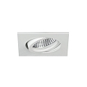 Recessed LV spot, IP20, 12V, GX5.3 max. 50W, square, swivelling, white