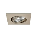 Recessed LV spot, IP20, 12V, GX5.3 max. 50W, square, swivelling, matt champaign